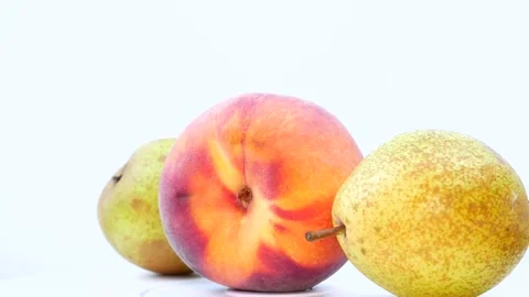 Peach and pear fruit Stock Footage 140345195
