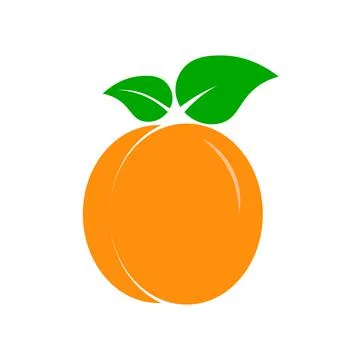 Peach apricot logo vector icon design Stock Illustration