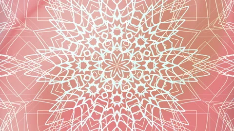 A peach background features a pale blue symmetrical pattern. Stock Footage 305892279