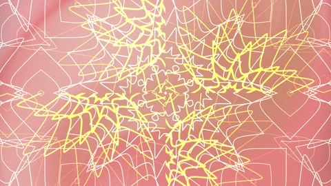 Peach background features white and yellow abstract line art. Stock Footage 307631612