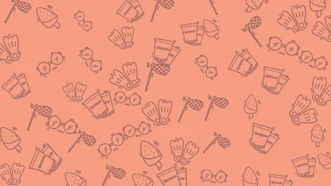 Peach background with floral pattern 库存影片 328441165