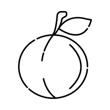 Peach black line icon Stock Illustration
