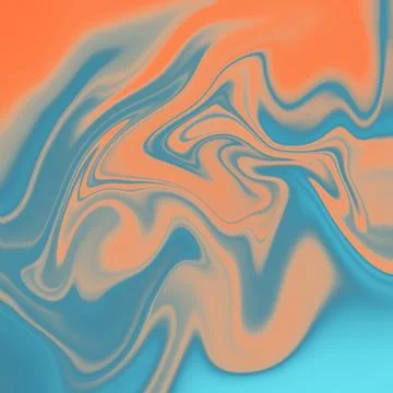 Peach Blue Liquid Marble Abstract Background Stock Illustration