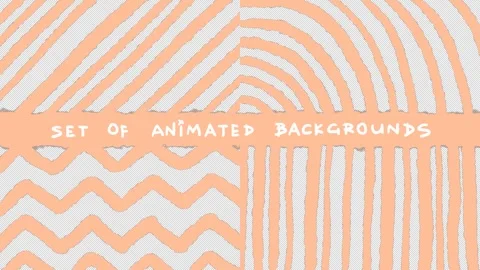 Peach brush stroke, diagonal stripe, half circle, pink zigzag, vertical line Stock Footage 258191272