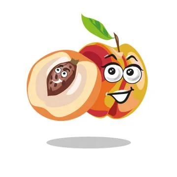Peach Cartoon with kid seed vector Stock Illustration