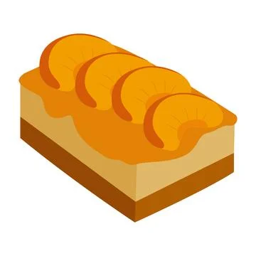 Peach Cheesecake Illustration Stock Illustration