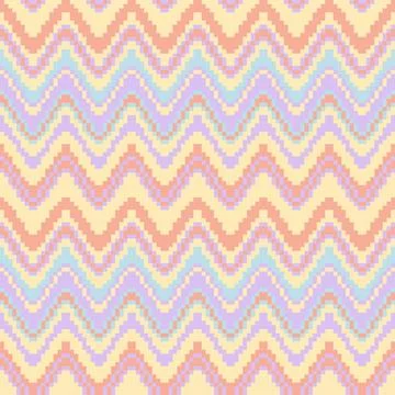 Peach Chevron Striped Knitting Grid seamless pattern design Ilustração Stock