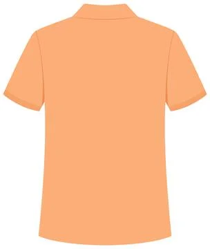 Peach Collared Polo Shirt Back View Vector Mockup for Apparel Design 스톡 일러스트