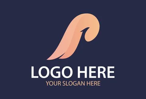 Peach Color Abstract Shape Elegant Bird Logo Design	 Illustrazione stock