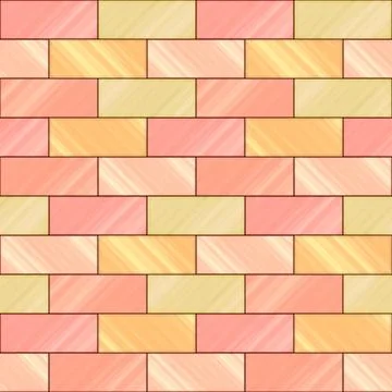 Peach color digital pattern design in stained glass style Stock Illustration