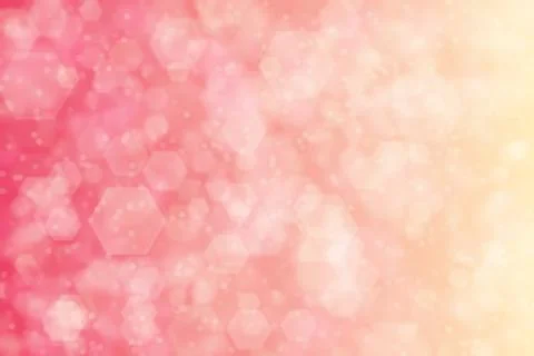 Peach colored background with hexagon shaped bokeh. Pink to beige gradient. Stock Illustration