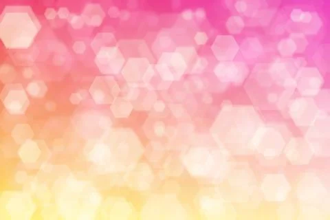 Peach colored background with hexagon shaped bokeh. Pink to beige gradient. Stock Illustration