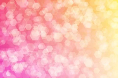 Peach colored background with hexagon shaped bokeh. Pink to beige gradient. Stock Illustration