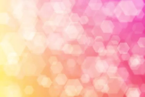 Peach colored background with hexagon shaped bokeh. Pink to beige gradient. Stock Illustration