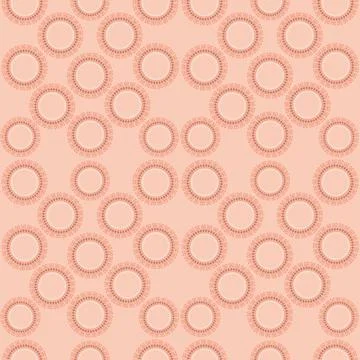Peach decorative circles seamless pattern Stock Illustration