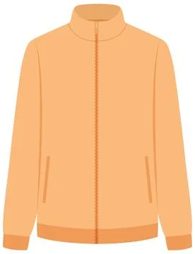 Peach Fleece Jacket Mockup Vector Illustration with Front Zipper Stock Illustration