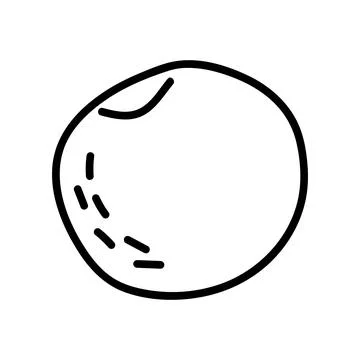 Peach fruit doodle hand drawn illustration Stock Illustration