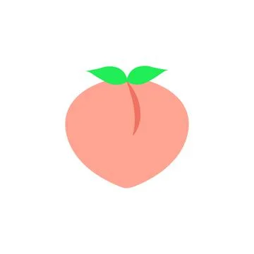 Peach Fruit Icon Concept Vector Design Stock Illustration