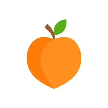 Peach fruit icon in flat style. Apricot vector illustration on isolated bac.. 스톡 일러스트
