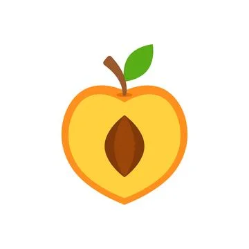 Peach fruit icon in flat style. Apricot vector illustration on isolated bac.. 스톡 일러스트