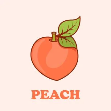 Peach fruit icon in flat style. Apricot vector illustration on isolated bac.. 스톡 일러스트