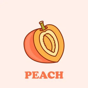 Peach fruit icon in flat style. Apricot vector illustration on isolated bac.. 스톡 일러스트