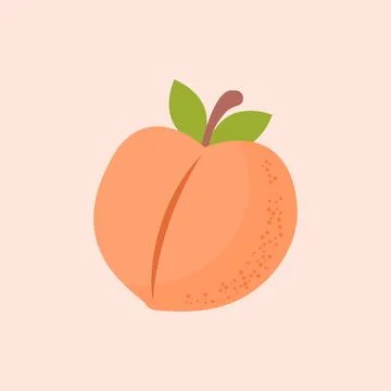 Peach fruit icon in flat style. Apricot vector illustration on isolated bac.. 스톡 일러스트