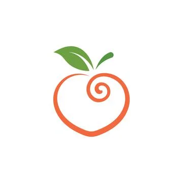 Peach fruit icon vector illustrtion concept  design Stock Illustration