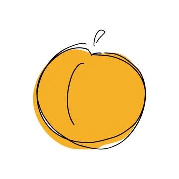 Peach fruit isolated on white background. Stock Illustration