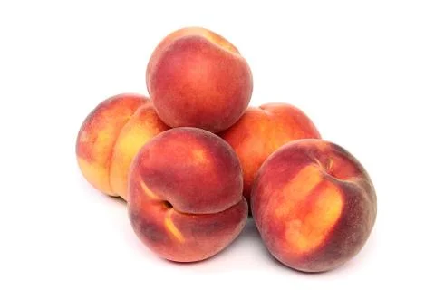 Peach fruit isolated on white background Stock Photos