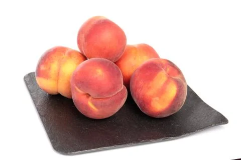 Peach fruit isolated on white background Stock Photos