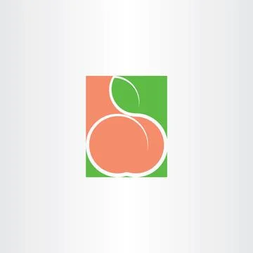Peach fruit logo icon Stock-Illustration