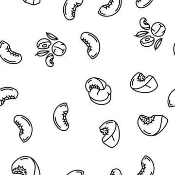 Peach fruit nectarine juicy vector seamless pattern Stock Illustration