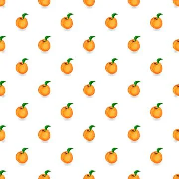Peach fruit pattern repeating for food background Illustrazione stock