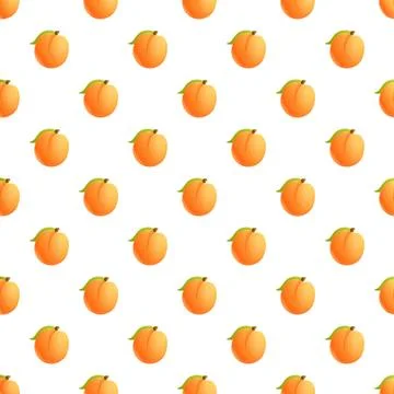 Peach fruit repeating pattern for seamless design Illustrazione stock