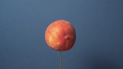 Peach - Fruit rotating on Bluescreen 库存影片 199593251