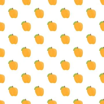 Peach fruit seamless pattern on white background Stock Illustration