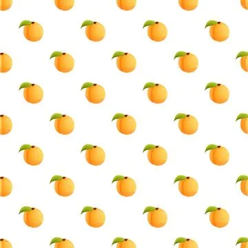 Peach fruit seamless pattern on white background 스톡 일러스트