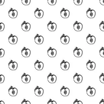 Peach fruit slice icon seamless background pattern Illustrazione stock