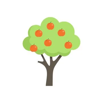 Peach fruit tree icon flat vector. Garden plant Stock Illustration