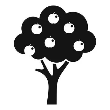Peach fruit tree icon simple vector. Garden plant Stock Illustration