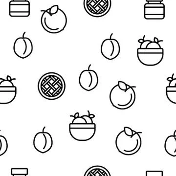 Peach Fruit Vector Seamless Pattern Stockillustratie