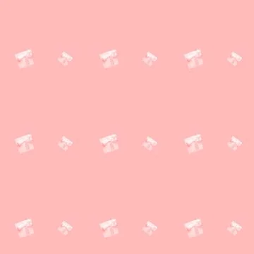 Peach gift boxes on peach background. Seamless pattern, holiday concept Stock Photos