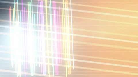 Peach gradient with glowing multicolor vertical light streaks, Seamless Loop Stock Footage 341858470
