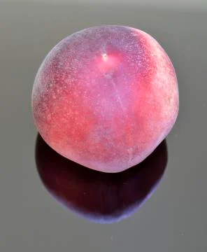 Peach on a gray background Stock Photos