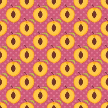 Peach halves Stock Illustration