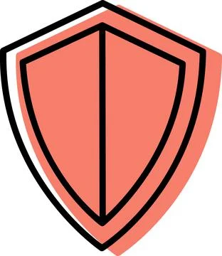 Peach heraldic shield with simple outline Stock Illustration
