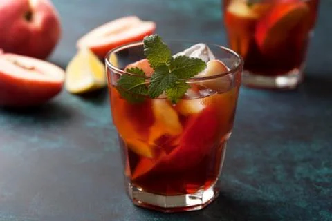 Peach ice tea Stock Photos