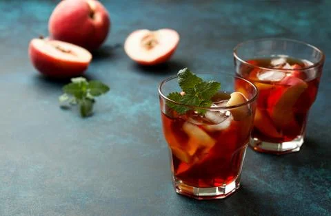 Peach ice tea Stock Photos