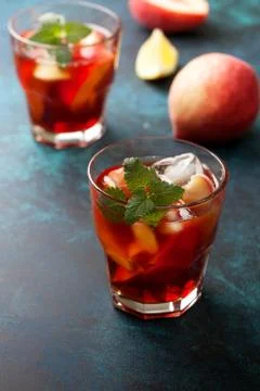 Peach ice tea Stock Photos